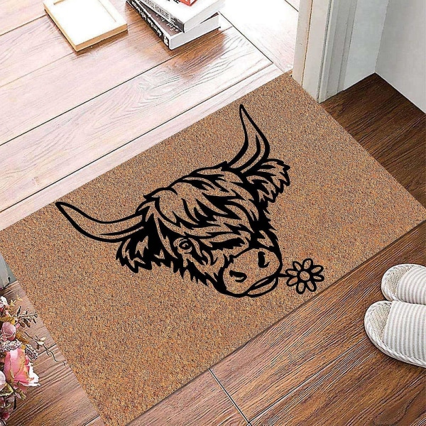 Highland Cow Doormat Bath Rug Floor Decoration Living Room Antiskid Bedroom Clean Flooring Mat G