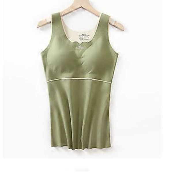 Dam Värmeunderkläder Ny Dam Plysch Termounderklädesset Plysch Höstvärme (2XL Grön)