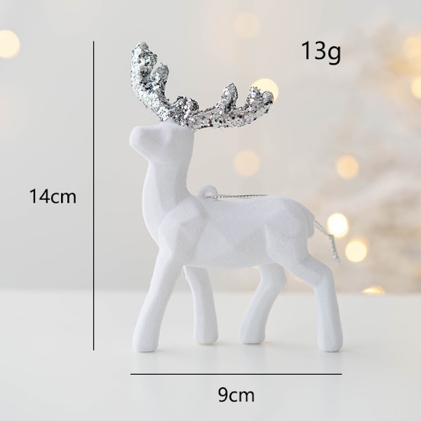 2 Stykker Juletræ Hængende Pynt Glitter Elg Figur Shi
