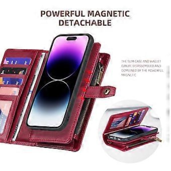 Lompakkokotelo iPhone 15 -puhelimelle - musta