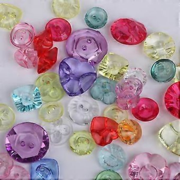 100 Akryylinappia DIY Ompelu Nauhat ASKARTELU 2 Reikää / Varsi