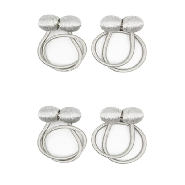 4PCS Magnetic curtain holder silver gray