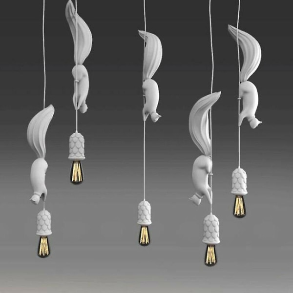 Nordic Squirrel Resin Modern LED Pendant Lamp Hanging Light for Bedroom Kids Room Children's Room Decor