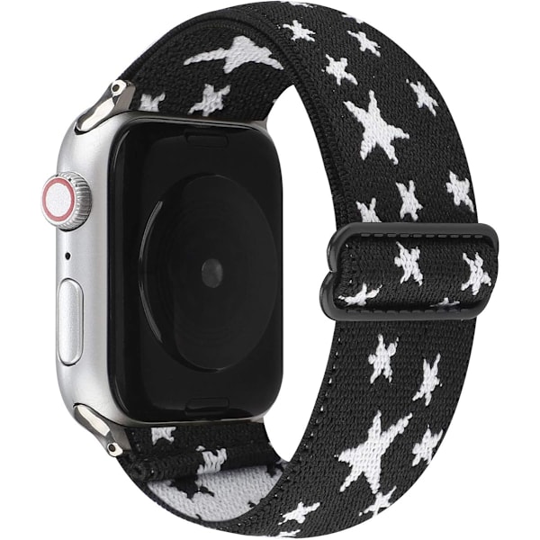 Adjustable Elastic Wristband Bracelet Stretchy Nylon Band Stylish Art Design Loop Strap Compatible with Apple Watch Ultr