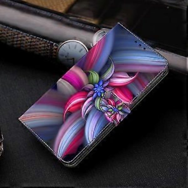 Plånboksfodral för Samsung Galaxy A52 4G/5G/A52s 5G, PU Läderställ 3D Mönstertryck Telefonskal (Färgglada Blommor)