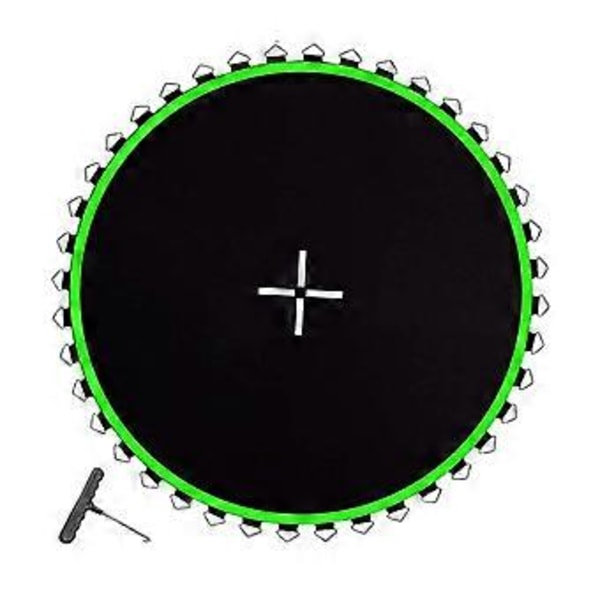 Trampolin Udskiftningsmåtte Trampolin Springdug, Udstyr Rund Udendørs Premium Dele med Metaløjer Springpude (Grøn 48 Spænder)