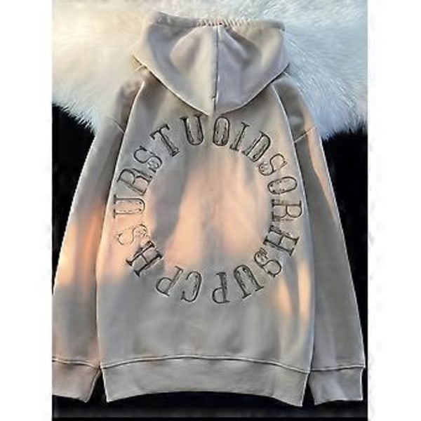 Kirjailtu neuletakki trendikäs Harajuku Hong Kong -tyylinen High Street -pusero (XL Khaki)