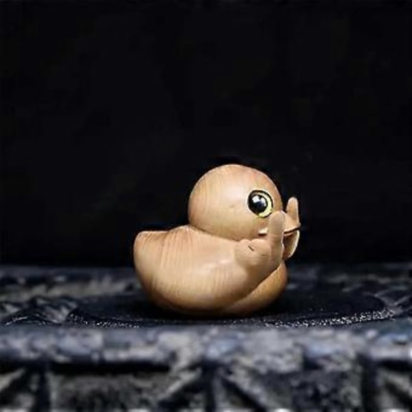 Morsom Resin Andefigur med Langfinger, Unike Andefigur-spøkegaver med Langfinger, Mini Andeornament for Hjemmekontor Skrivebordsdekor -NMAOV (Small)