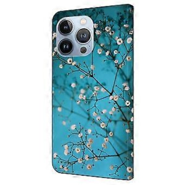 Skal till iPhone 16 Pro Max, mönstertryckt skyddande fodral TPU+PU Läder Flip Telefonfodral (Stil F)