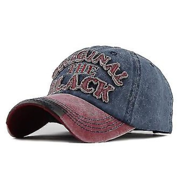 Retro Casual Pesu Baseball-lippis (Harmaa Navy)