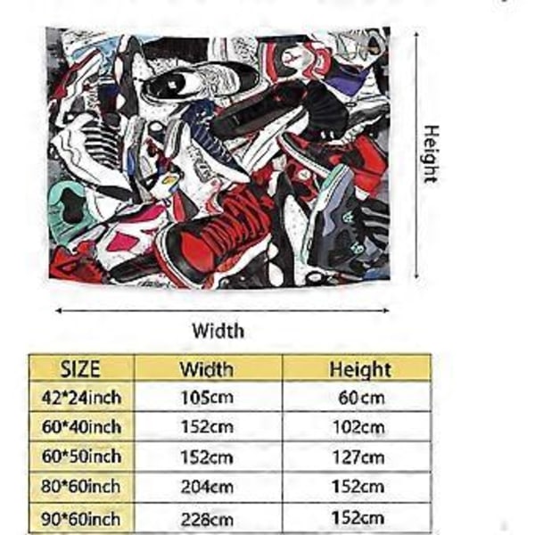 40\"x60\" Retro Basketbollskor Tapestry Sneaker Design Tapestry Fotobakgrund Tapestries Väggdekor Barnrum Tapestry Dekorationer För Fest Sovrum
