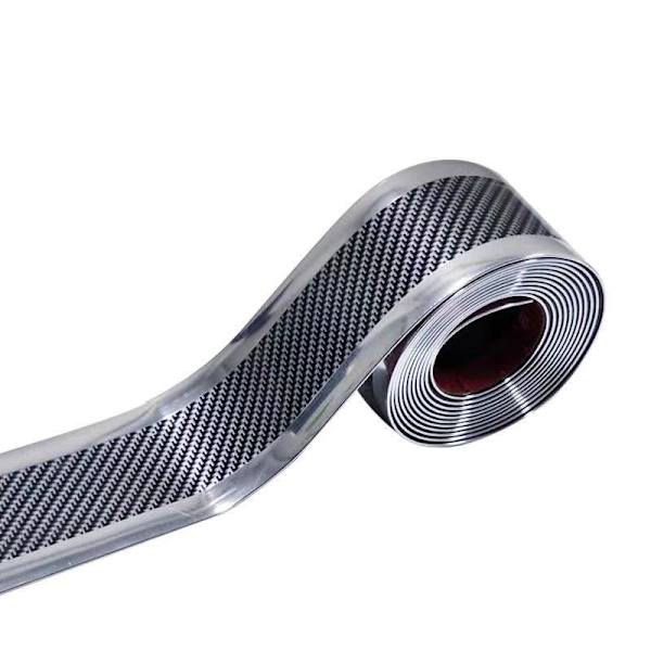 2 st dörrtröskelklistermärken (1m * 5cm) bil kolfiber skuffresistent, anti-cumb skyddsgummilist, med slitstyrka, repa