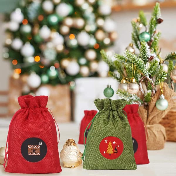 Adventskalender, 24 julegaveposer, julepose, påfyllbar