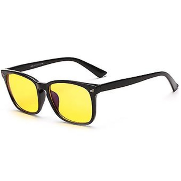 Anti-UV Solbriller Blålysfilter Computer Spilbriller Børn Voksne (Sort Gul)