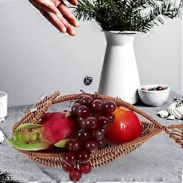 Imitation Rotting Frukt Serveringskorg Fiskformad Korg Grönsakskorg Vävd Korg