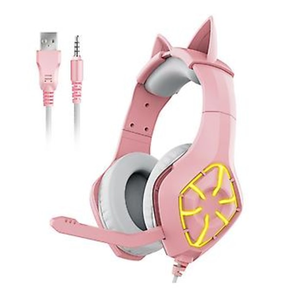 Sød Headset Stereo LED Hovedtelefoner Omnidirektionel Mikrofon Støjreducerende