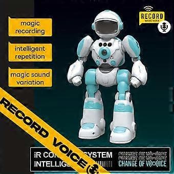 Intelligent röstrobot gest fjärrkontroll programmering musik dansande barn elektrisk leksaksrobotmodell (grön)