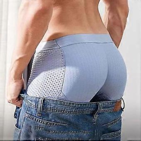 Nylon Isilks Underkläder för Män Andningsbara Sömlösa Isilks Underkläder Låg Midja (XXL Ljusblå)