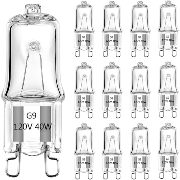 G9 40W 60W halogenpæreperle halogen wolframpære topunkts stiftpære 12 stk.