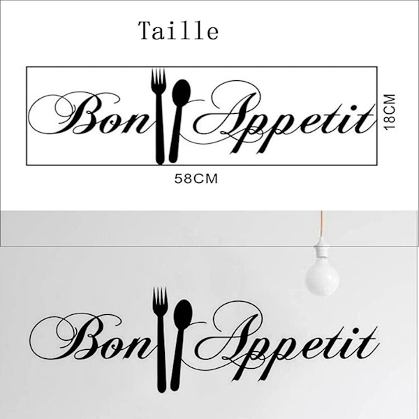 Bon Appetit-klistermærker, Bon Appetit-klistermærke, Bon Appetit-citat, rød