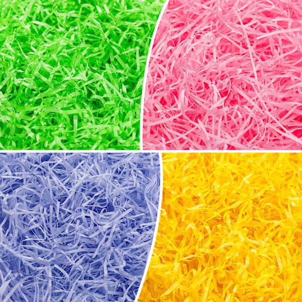 600g förpackning strimlat raffiapapper - Crinkle konfetti för presentkorg
