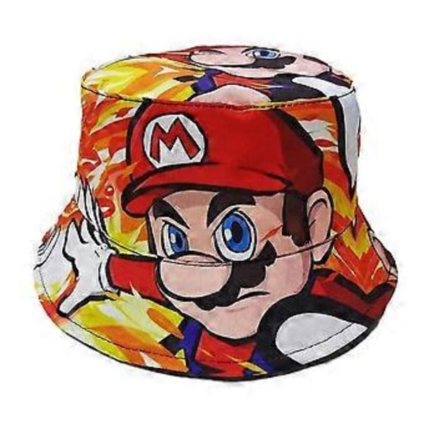 Super Mario 3D-tryck Barn Pojke Flicka Solhatt Semester Strand Fiskehatt Solhatt (A)