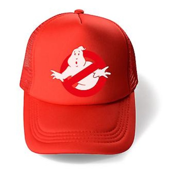 Lasten poikien ja tyttöjen GHOSTBUSTERS-verkkolippis kesä Snapback säädettävä hengittävä aurinkohattu lahja (punainen)