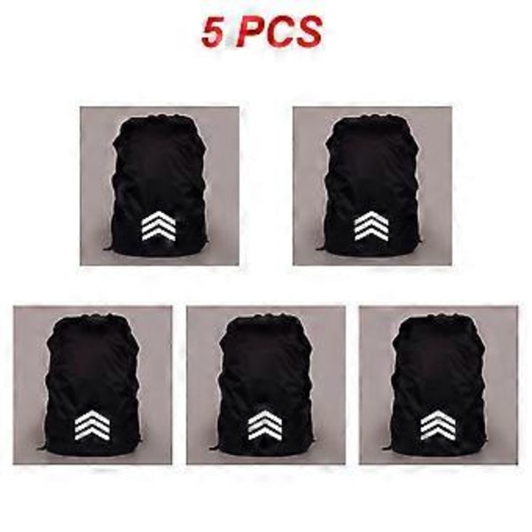 5-pack Ryggsäcksregnöverdrag Ultralätt Vattentät Ryggsäcksöverdrag Regnskydd Utomhus Väska Överdrag Camping Vandring Klättring Väska (Stil L 5-pack)