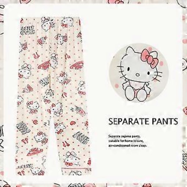 Anime Sanrio -pyjamahousut, piirrettyjä housuja, pitkät pariskunnille, mukavat löysät kotihousut, ohuet pyjamahousut (L 13)