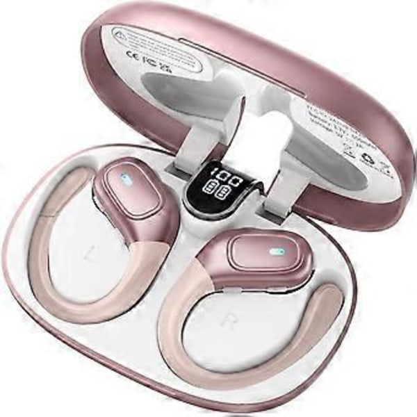 Brusreducerande HD-samtal trådlöst headset vattentätt sport ultralång batteritid Bluetooth-headset (roséguld)