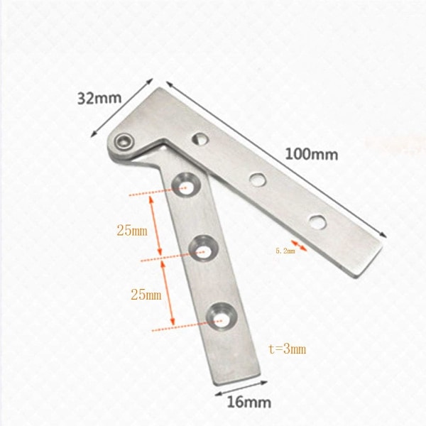 Set of 2 Stainless Steel Hidden Door Pivot Hinges 360 Degree Rota