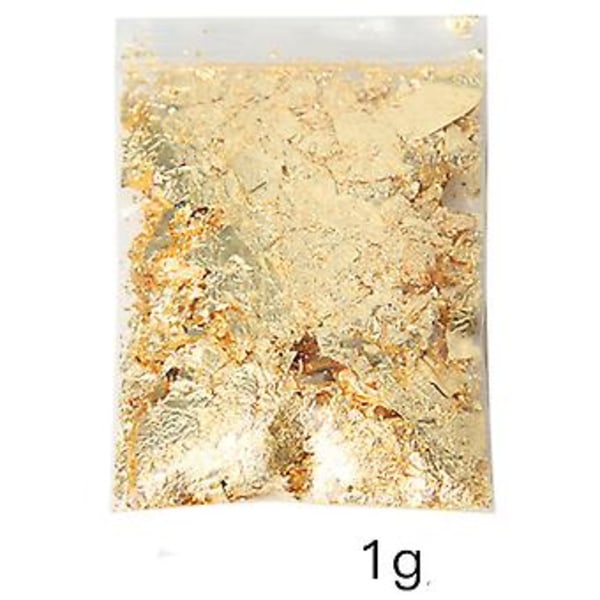 Neglekunst Gullfolie Sølvfolie Fragmenter Dekorert 1/2g(1g Gull)