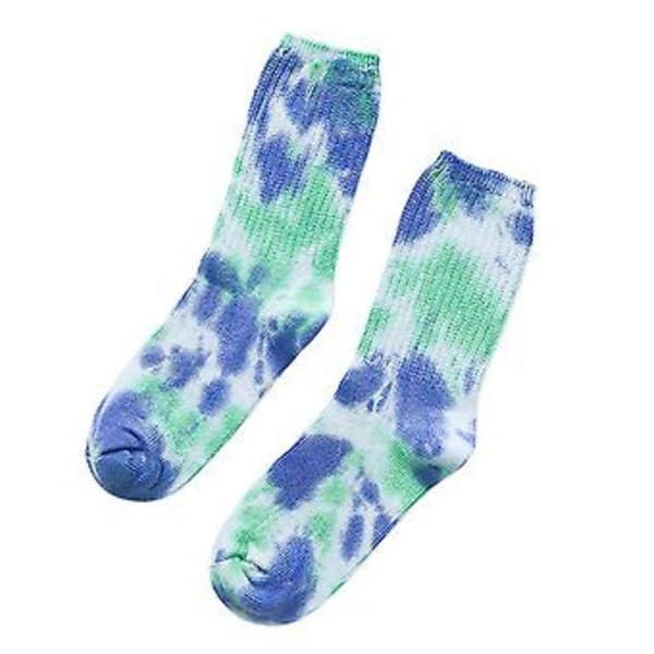 Mode Wild Skateboard Tykke Bomuldsstrømper Par Tie Dyed Trendy Retro Sok Uni (Sort)