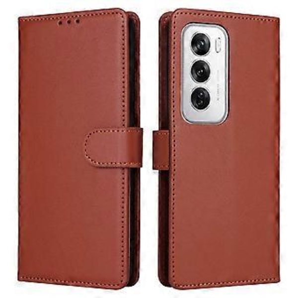 Til Oppo Reno12 Pro 5G (Global) Etui Wallet Stand View PU Læder Telefon Cover (Style C)