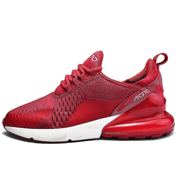 Mens Air Sports Running Shoes Breathable Sneakers Universal All Year Women Shoes Max 270 Red Red 38