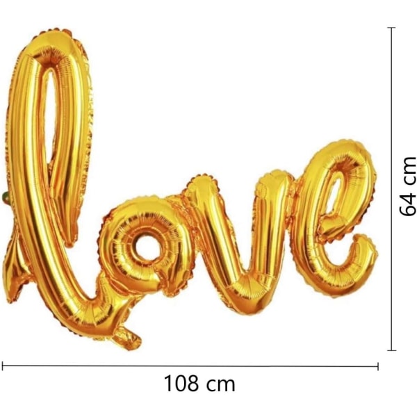 Large XXL Love Balloon - Gold - Love Inscription - Large Foil Bal