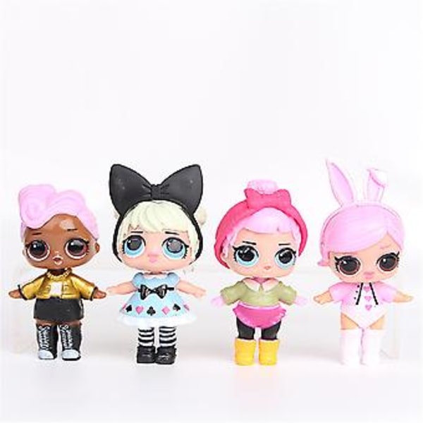 8 st Lol Surprise Mini Figurer Tårta Topper Söta Dockor För Barnens Födelsedagsfest Tillbehör Dekorationer ( )