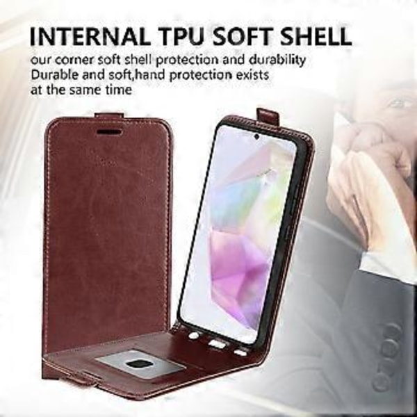 Til Samsung Galaxy A36 5G Etui med Kortlommer Vertikal Flip Læder Telefon Cover (Style C)