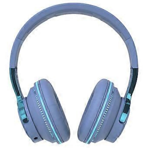 Trådløst headset bluetooth headset subwoofer stereo plugin-kort fargerikt lys datamaskin headset (Matt Svart)