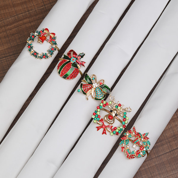 26 julservettringar med servett spännen för jul, Than