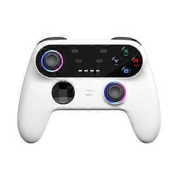 Trådlös handkontroll med programmeringsfunktion för Switch Pro, RGB-ljus, trådlös Bluetooth (Vit)