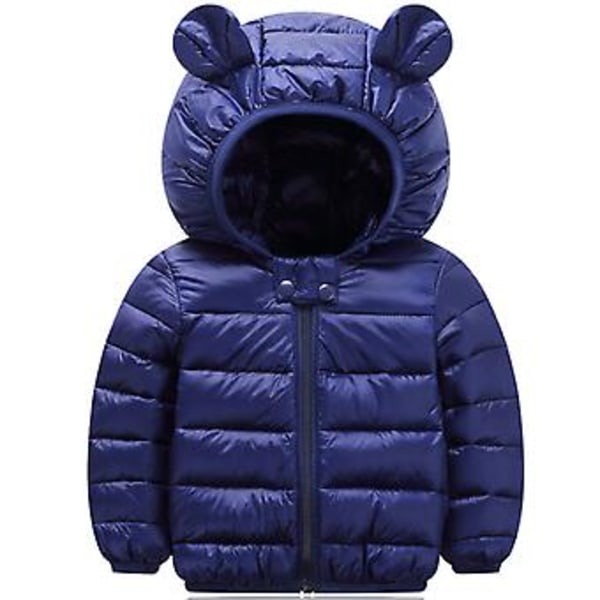 Barn Hoodie Dunjacka Pojkflickor Toddler Vinter Zippade Vadderade Jackor Ytterkläder (4-5 år)