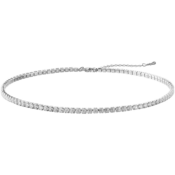 Tennis Halsband   Guldpläterat Rhinestone Fjäril Choker Halsband för kvinnor Fin Zirkonia Cut Faux Diamond Kedja 3mm