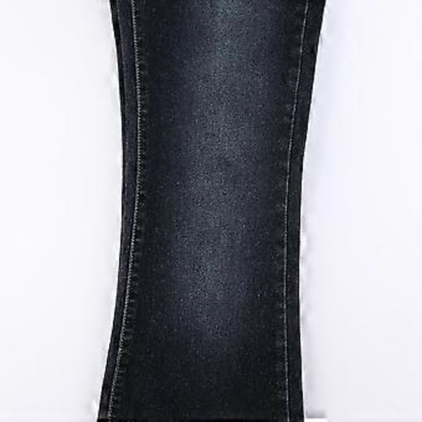 Dam Blå Lågmidjade Flare Jeans - Retro Basic Gradient Skinny Denim Byxor - Slank Passform ( )