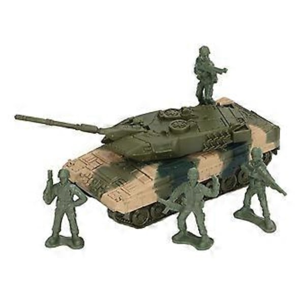 Tank Model Legetøj Alloy Træk Tilbage Bil Model Børn Drenge Simuleret Die-Cast Lyd Lys Køretøj Legetøj med Soldat Model( )