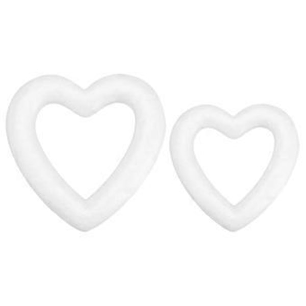 2 stk. Skum Hule Hjerter DIY Hjerteformede Forme Umalede Hjertekranse Skumkranse DIY Forsyninger