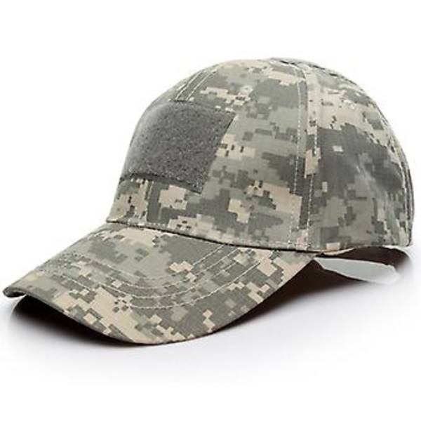 Herrar Camo Taktisk Basebollkeps Armé Militär Utomhus Trucker Peakad Hatt (Grå Camo)