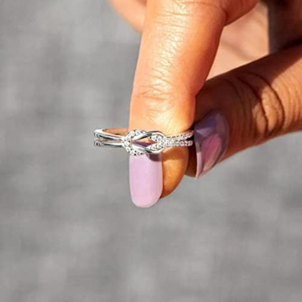 Min bästa väns knut ring silver ring justerbar vänskapsring med kort