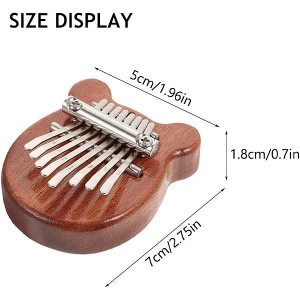 1 Styck (Träbjörn) 8-Tons Kalimba, Limba, Barninstrument