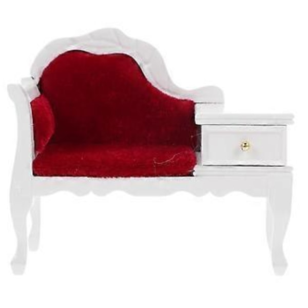 Miniature Træ Sofa Stol Lille Møbelmodel med Skuffe Dukkehus Mini Sofa Stol Model